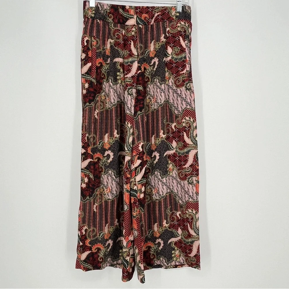 Myth Wide Leg Pullon Pants Made in Italy Colorful Hippy Bohemian Elastic Size 6 - Picture 7 of 7
